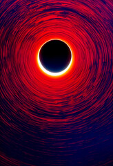 Horizontal shot of a black hole abstract design 3d illustrated