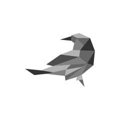 raven bird logo vector icon template