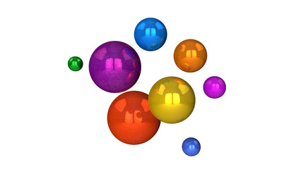 colorful balls isolated on white