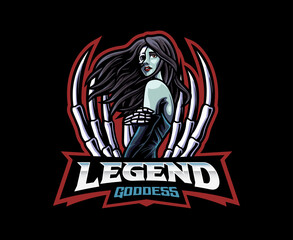 Hel goddess mascot logo design