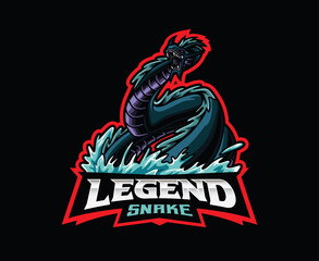 Jörmungandr mascot logo design © Fand