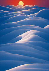 Fototapeta na wymiar Horizontal shot of strong beautiful snowy mountains 3d illustrated