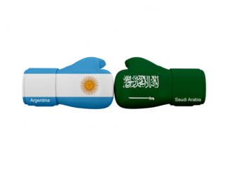 Argentina vs Saudi Arabia football match. Soccer Competition