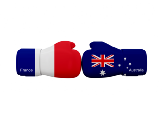 France Vs Australia football match. Soccer Competition