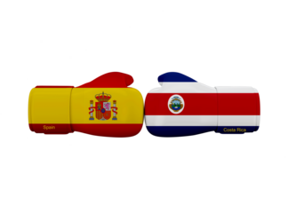 Spain vs Costa Rica football match. Soccer Competition
