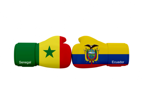 Senegal vs Ecuador football match. Soccer Competition - Powered by Adobe