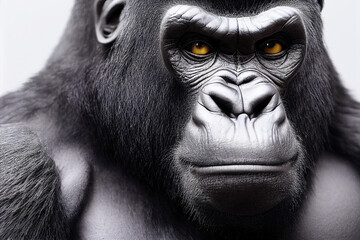 Studio portrait of gorilla - obrazy, fototapety, plakaty
