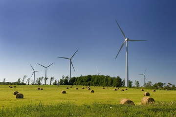 Electricity generating wind turbines in Shelburne, Ontario.