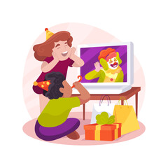 Virtual party isolated cartoon vector illustration.