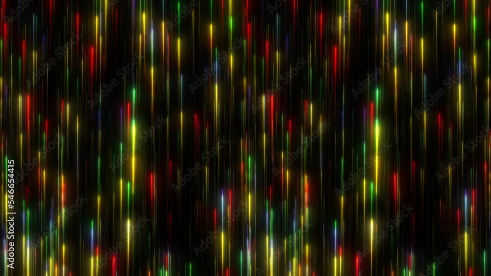 Aufkleber futuristic glitter particle line randomly rising on dark black background. glowing particle line lig