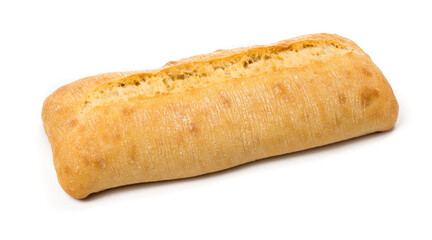 Ciabatta Italian wheat bread on a white background isolate