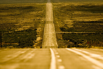 Wyoming state highway 327 stretches out across the sage hills of Sublette County, Wy., on August 18, 2005.