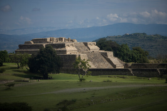 West Side platform of the Zapotec city of Monte Alban, Oaxaca, Mexico.