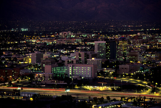 City Of Tucson Arizona At Night