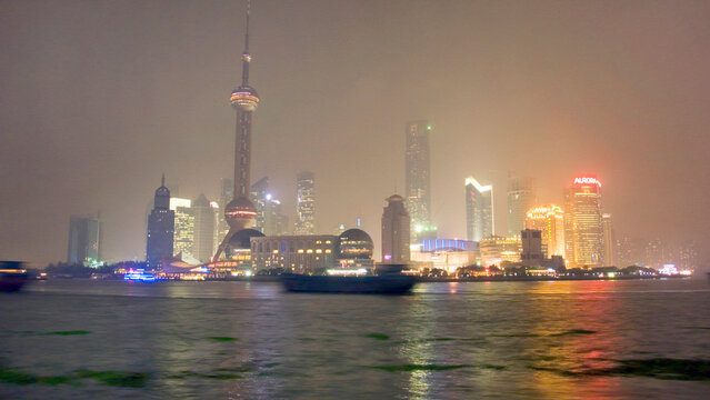 Shanghai Skyline At Night,