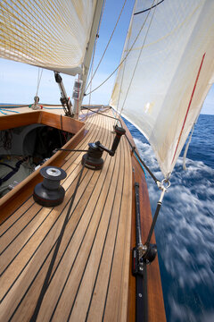 View from leeward on a yacht off the coast of Antigua.