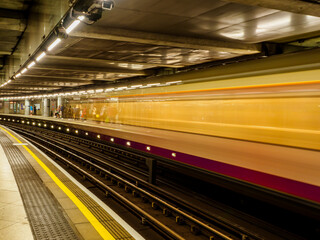 Long exposure of London's underground. No people.