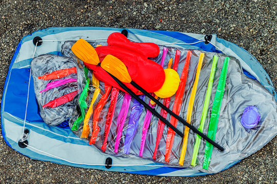 A deflated raft.