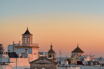 Sunrise over the city of Cadiz Andalucia Spain displaying beautiful colors