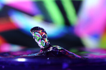 arte abstrata com gota de água splash macro fotografia 