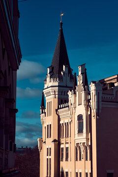 Building with a tower in Kyiv.