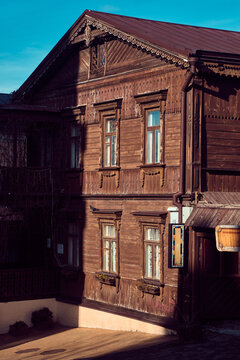 Old wooden house in Kyiv.