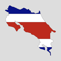 Fototapeta premium Outline map of the country of Costa Rica. Vector illustration