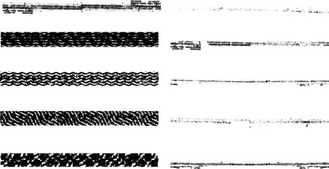 Obraz premium Brush Stroke Collection . Grunge lines . Vector stripes . Distressed Black dividers . set of dirty Textured shape . four Dry scratches for your design.
