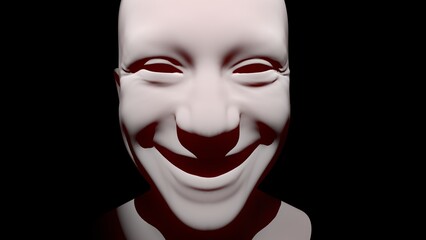 Sculpture "man laughing in the dark" 3D VISUALIZATION 3D MODEL