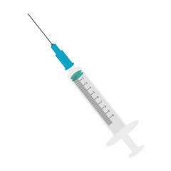 Syringe with a needle. Medical syringe. Vector illustration