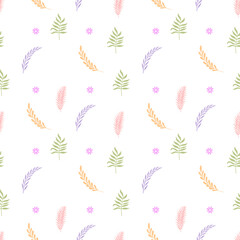 seamless pattern fabric. vector background design with flowers and leaves. seamless floral pattern background illustration. 