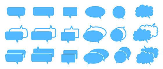 Table of messages blue. Message bubbles icons. Chat design for billboards, apps and web