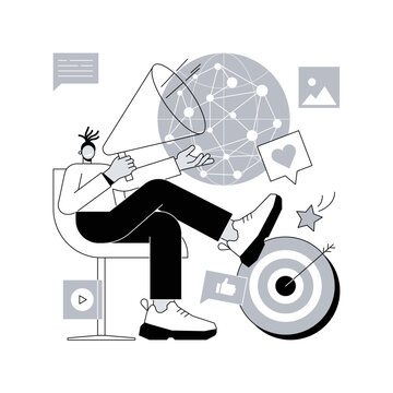 Macromarketing abstract concept vector illustration. Social influence, global marketing strategy, consumer behavior, market regulation system reseach, social responsibility abstract metaphor.