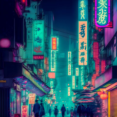 Tokyo City by Night, Anime and Manga drawing illustration, city ​​views