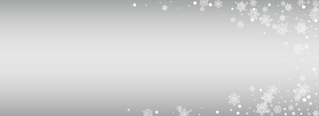 Winter Snow Vector Silver Panoramic Background.