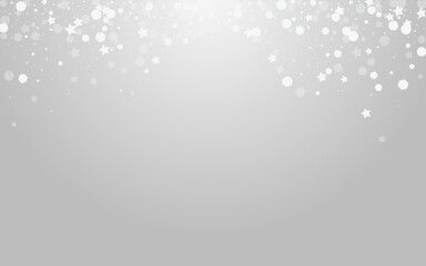 Silver Dots Vector Grey Background. Grey Winter