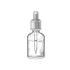 Hand drawn bottle for cosmetics and medicines in vintage style - 546666820