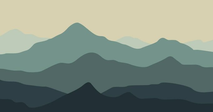 animated background of mountains layered with natural blue gradations