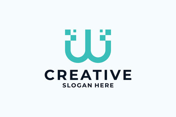 Initial W logo design with creative concept combination.