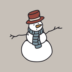 Snowman cute vector illustration. Snowman 
