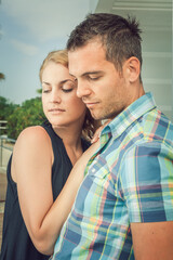 Fototapeta premium Young Couple in Love on the Beach or Resort