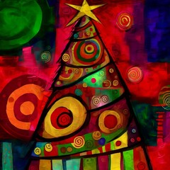 Abstract Christmas Tree | Created Using Midjourney and Photoshop