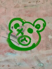green bear head graffiti