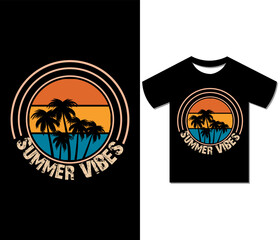 Summer Vibes Tshirt Design.
Ready to print for apparel, poster, illustration. Modern, Trendy tee, art, 
retro t shirt vector.