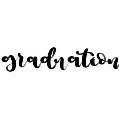 Isolated word graduation written in hand lettering