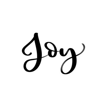 Isolated word joy written in hand lettering