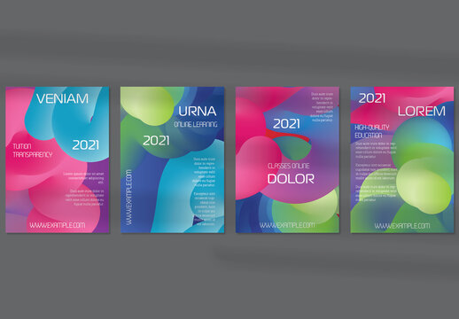 Flyer Layout with Futuristic Wavy Gradient Cloud Shape