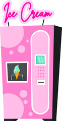 Ice cream vending machine flat icon Automated service