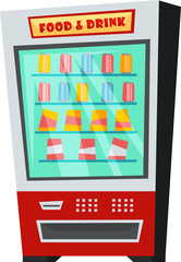 Vending machine for buying food and drinks flat icon