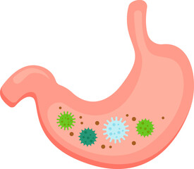 Infection in stomach flat icon Illness Healthcare